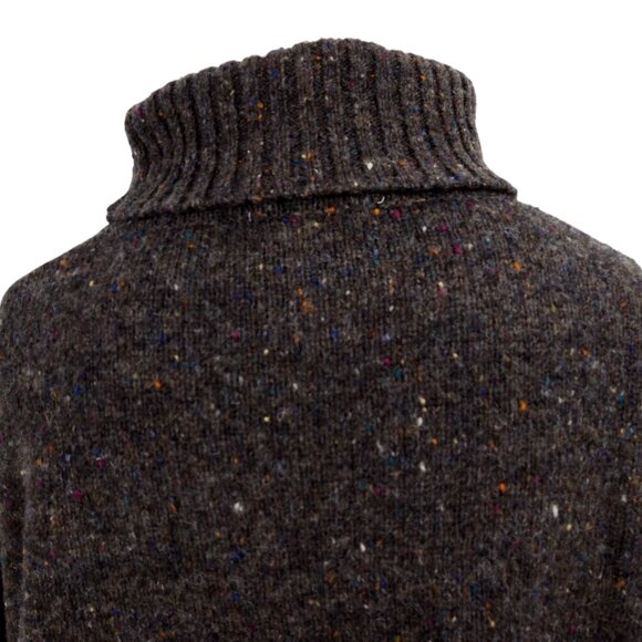 Vintage Express 100% Wool Gray Tweed Tunic Turtleneck Sweater Size M 90s Y2K - Picture 9 of 12